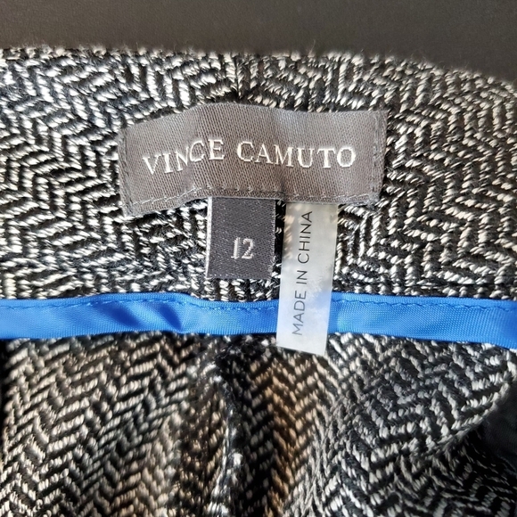 Vince Camuto Gray Herringbone Career Pants Slacks Size 12 - Picture 2 of 7